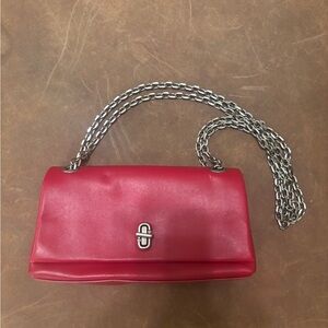 Marc Jacobs Red Shoulder Bag with Silver Chain
